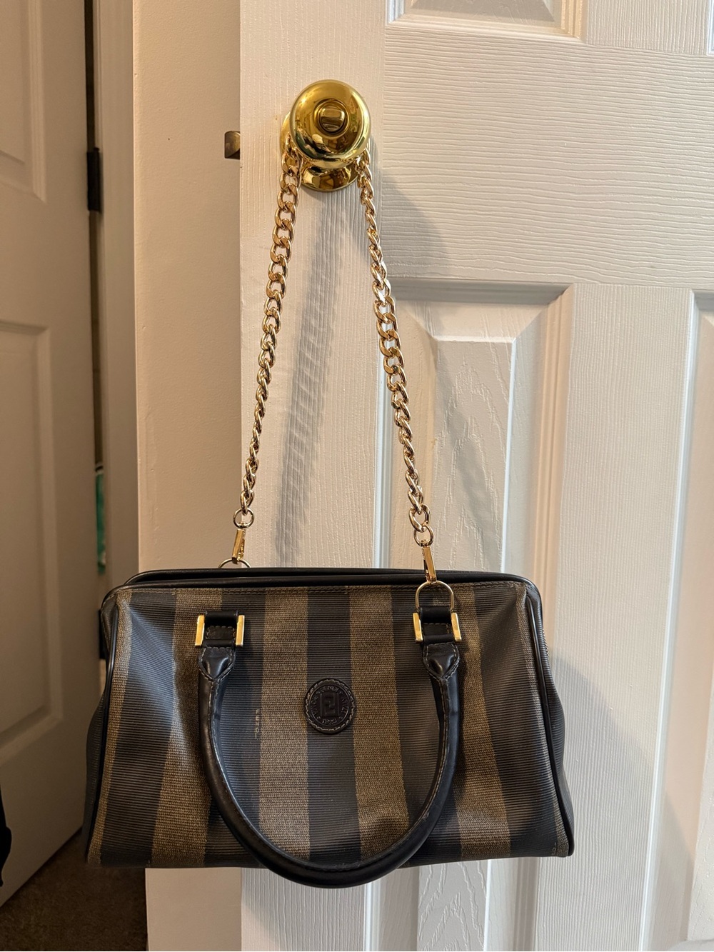Fendi Black and Brown Penguin bag